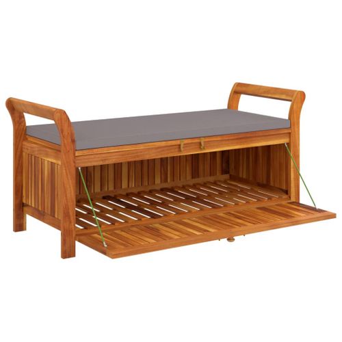 Banc De Jardin Meuble De Patio D'extérieur Terrasse De Rangement De Jardin Avec Coussin