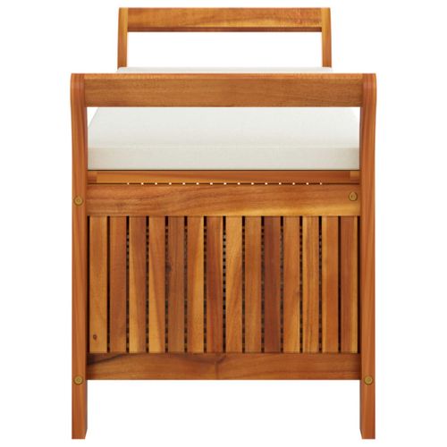 Banc De Jardin Meuble De Patio D'extérieur Terrasse De Rangement De Jardin Avec Coussin 126 Cm Bois