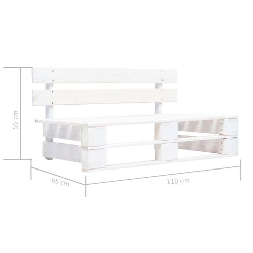 Banc De Jardin Meuble De Patio D'extérieur Terrasse Palette De Jardin Bois Blanc 02_0