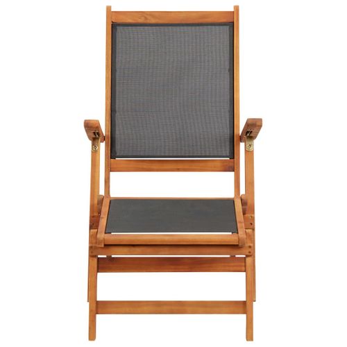 Chaise Longue Transat D'extérieur Bois D'acacia Massif Et Textilene 02_0011890