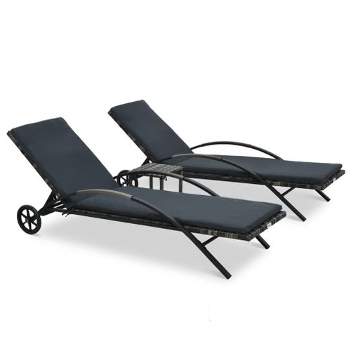 Lot De Deux Chaises Longues Transat 200 Cm Avec Table Résine Tressée Anthracite 02_00