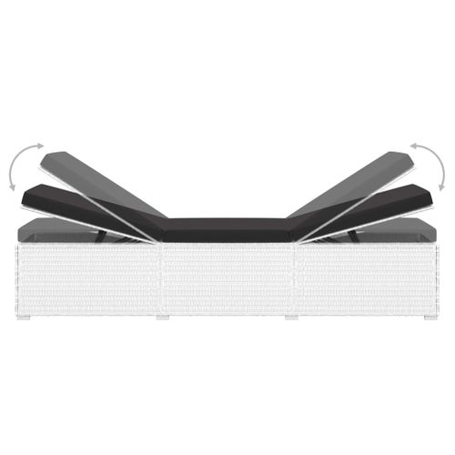 Chaises Longues De Jardin Table à Thé 3 Pièces Résine Tressée Blanc 02_0011925