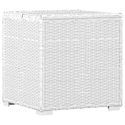 Chaises Longues De Jardin Table à Thé 3 Pièces Résine Tressée Blanc 02_0011925