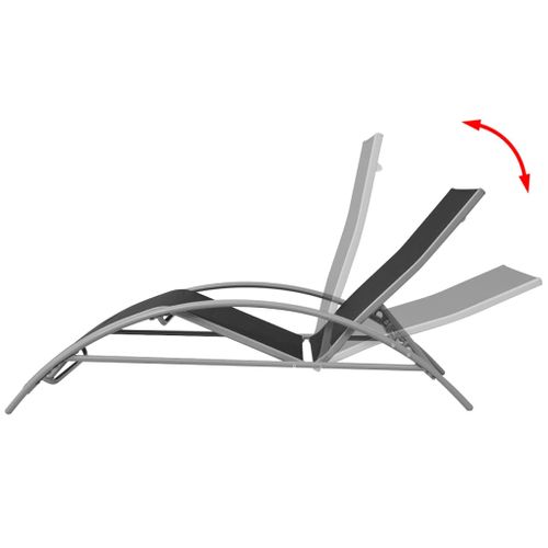 Chaises Longues Transat Bain De Soleil 156 X 60 X 89 Cm En Aluminium Noir 02_0011926