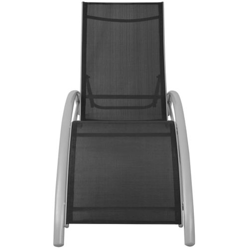 Chaises Longues Transat Bain De Soleil 156 X 60 X 89 Cm En Aluminium Noir 02_0011926