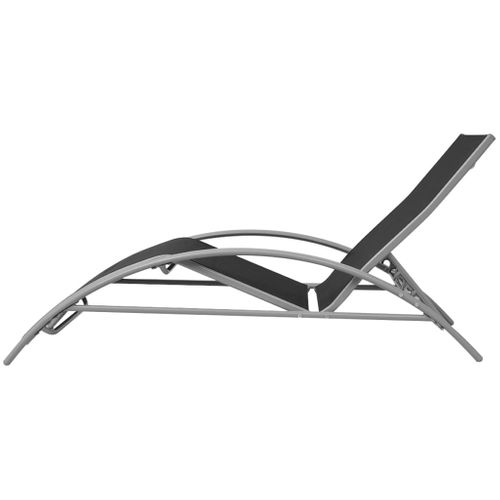 Chaises Longues Transat Bain De Soleil 156 X 60 X 89 Cm En Aluminium Noir 02_0011926