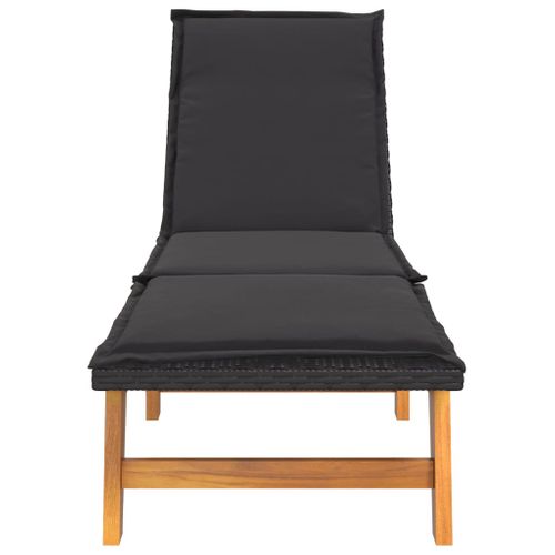 Chaises Longues Et Coussins 2 Pièces Résine Tressée/bois D'acacia 02_0011928