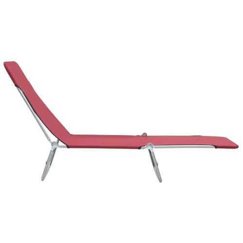 Lot De Deux Chaises Longues Pliables Acier Et Tissu Rouge 02_0011938