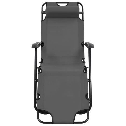 Chaises Longues Pliables 2 Pièces Avec Repose-pied Acier Gris 02_0011942