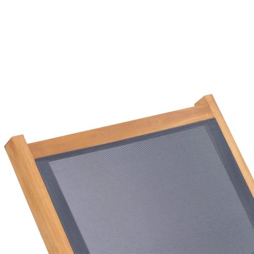 Chaises Longues Transat Pliables Avec Roulettes 2 Pièes Teck Et Textilène 02_0011955