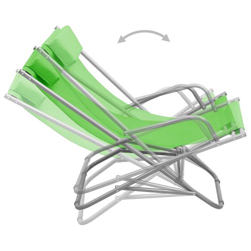 Lot De Deux Chaises à Bascule Acier Vert 02_0011991