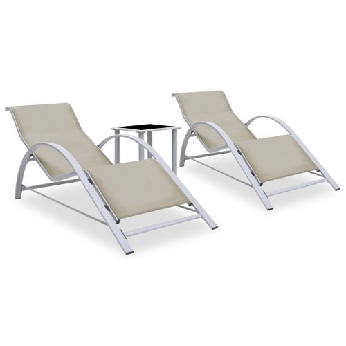 Lot De 2 Transats Chaise Longue Bain De Soleil Lit De Jardin Terrasse Meuble D'extérieur