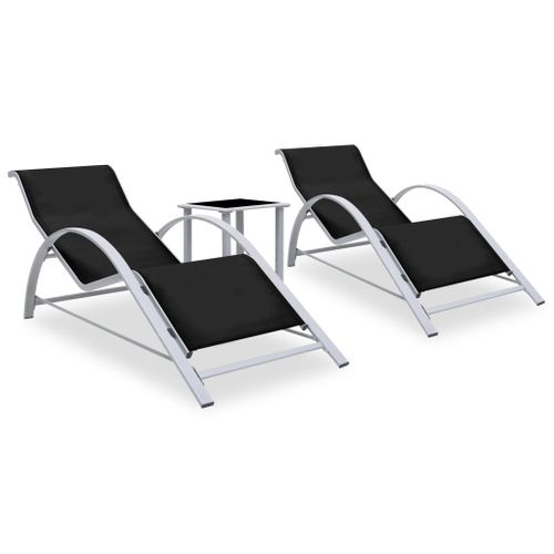 Lot De 2 Transats Chaise Longue Bain De Soleil Lit De Jardin Terrasse Meuble D'extérieur