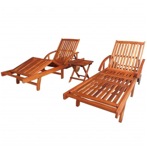 Lot De 2 Transats Chaise Longue Bain De Soleil Lit De Jardin Terrasse Meuble D'extérieur