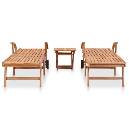 Lot De 2 Transats Chaise Longue Bain De Soleil Lit De Jardin Terrasse Meuble D'extérieur