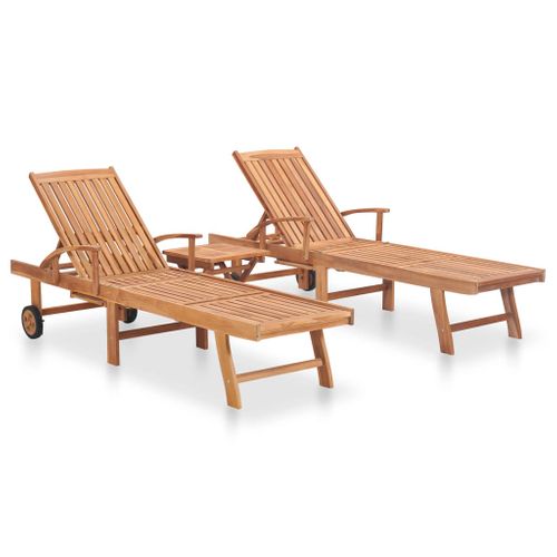 Lot De 2 Transats Chaise Longue Bain De Soleil Lit De Jardin Terrasse Meuble D'extérieur
