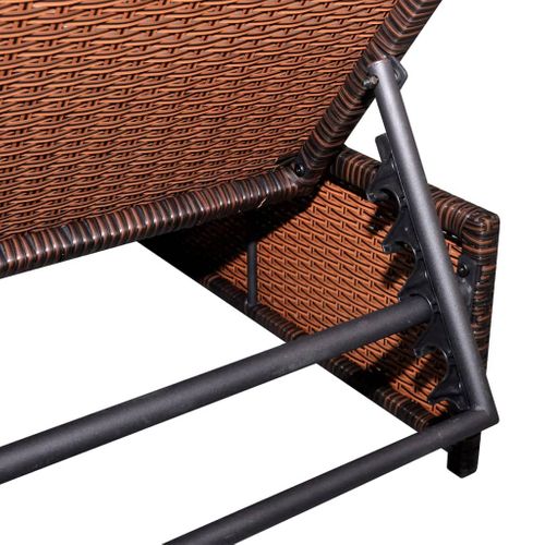 Lot De 2 Transats Chaise Longue Bain De Soleil Lit De Jardin Terrasse Meuble D'extérieur Avec Table