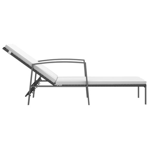 Lot De 2 Transats Chaise Longue Bain De Soleil Lit De Jardin Terrasse Meuble D'extérieur Avec Table