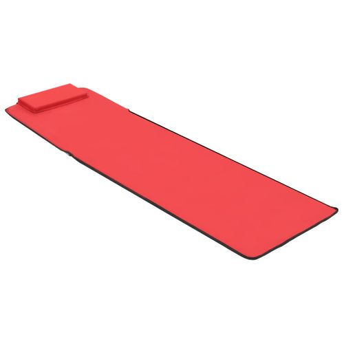 Tapis De Plage Chaise Longue Pliables 2 Pièces Acier Et Tissu Rouge 02_0012186