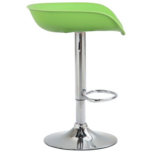 Lot De 2 Tabourets De Bar Assise Réglable En Hauteur Et Pivotant En Plastique Vert Pieds Tulipe En