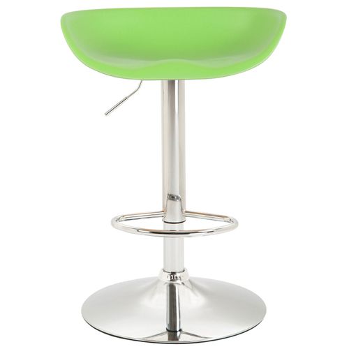 Lot De 2 Tabourets De Bar Assise Réglable En Hauteur Et Pivotant En Plastique Vert Pieds Tulipe En