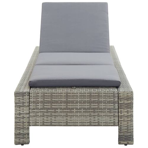 Transat Bain De Soleil Avec Coussin Gris Résine Tressée 02_0012195