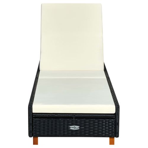 Transat Avec Coussin Résine Tressée Noir 02_0012204