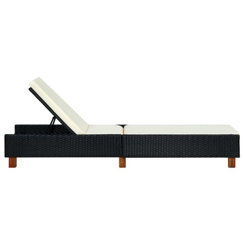 Transat Avec Coussin Résine Tressée Noir 02_0012204