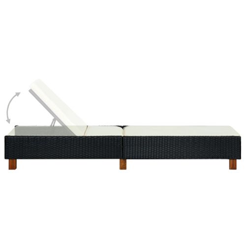 Transat Avec Coussin Résine Tressée Noir 02_0012204