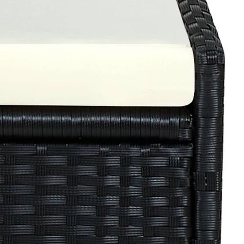 Transat Avec Coussin Résine Tressée Noir 02_0012204