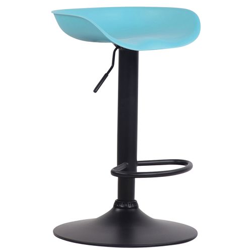 Lot De 2 Tabourets De Bar Assise Réglable En Hauteur Et Pivotant En Plastique Bleu Pieds Tulipe