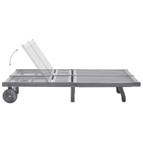 Transat Chaise Longue Bain De Soleil Lit De Jardin Terrasse Meuble D'extérieur 2 Places Avec Coussin