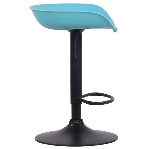 Tabouret De Bar Assise Réglable En Hauteur Et Pivotant En Plastique Bleu Pieds Tulipe En Métal Noir
