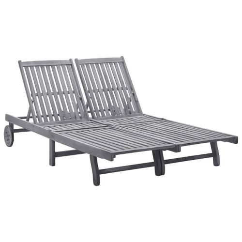Transat Chaise Longue Bain De Soleil Lit De Jardin Terrasse Meuble D'extérieur 2 Places