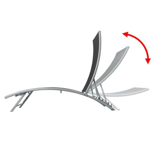 Transat Chaise Longue Bain De Soleil Lit De Jardin Terrasse Meuble D'extérieur Acier