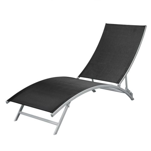Transat Chaise Longue Bain De Soleil Lit De Jardin Terrasse Meuble D'extérieur Acier