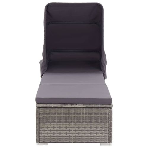 Transat Chaise Longue Bain De Soleil Lit De Jardin Terrasse Meuble D'extérieur Avec Auvent