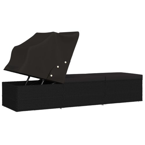 Transat Chaise Longue Bain De Soleil Lit De Jardin Terrasse Meuble D'extérieur Avec Auvent