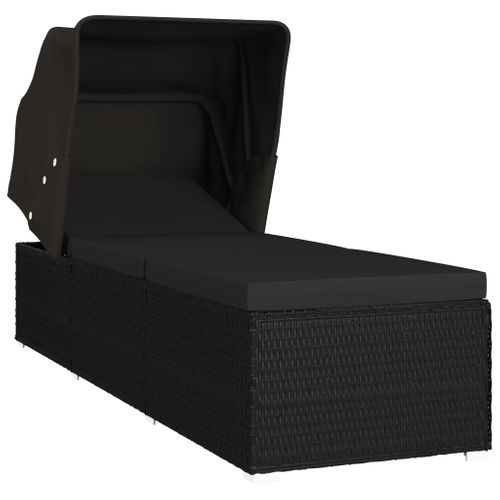 Transat Chaise Longue Bain De Soleil Lit De Jardin Terrasse Meuble D'extérieur Avec Auvent