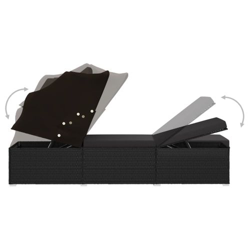 Transat Chaise Longue Bain De Soleil Lit De Jardin Terrasse Meuble D'extérieur Avec Auvent