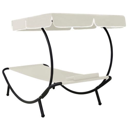 Transat Chaise Longue Bain De Soleil Lit De Jardin Terrasse Meuble D'extérieur Avec Auvent
