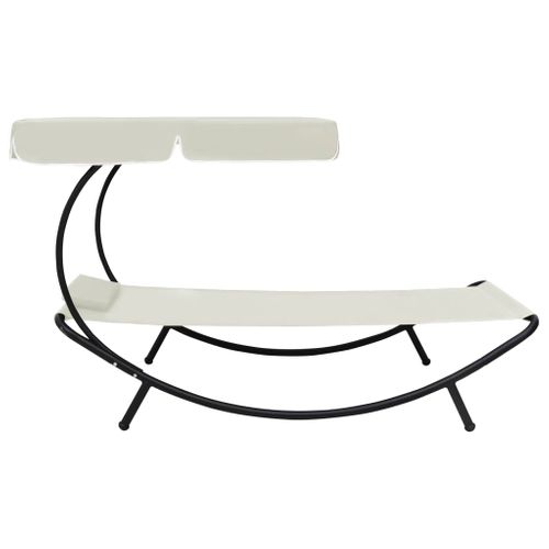 Transat Chaise Longue Bain De Soleil Lit De Jardin Terrasse Meuble D'extérieur Avec Auvent
