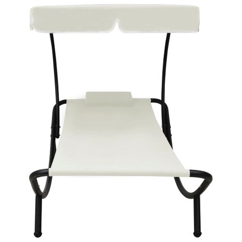 Transat Chaise Longue Bain De Soleil Lit De Jardin Terrasse Meuble D'extérieur Avec Auvent