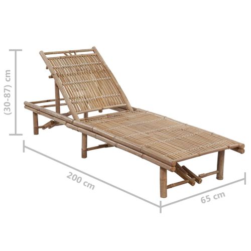 Transat Chaise Longue Bain De Soleil Lit De Jardin Terrasse Meuble D'extérieur Avec C