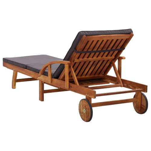 Transat Chaise Longue Bain De Soleil Lit De Jardin Terrasse Meuble D'extérieur Avec Coussin