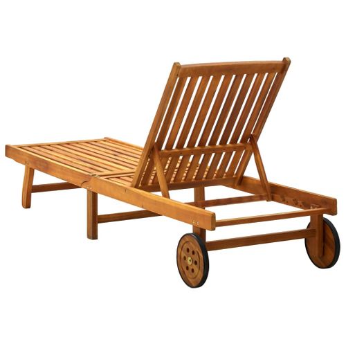 Transat Chaise Longue Bain De Soleil Lit De Jardin Terrasse Meuble D'extérieur Avec Coussin