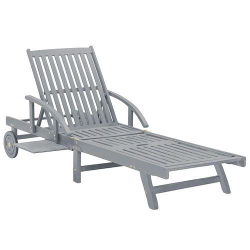 Transat Chaise Longue Bain De Soleil Lit De Jardin Terrasse Meuble D'extérieur 200 Cm