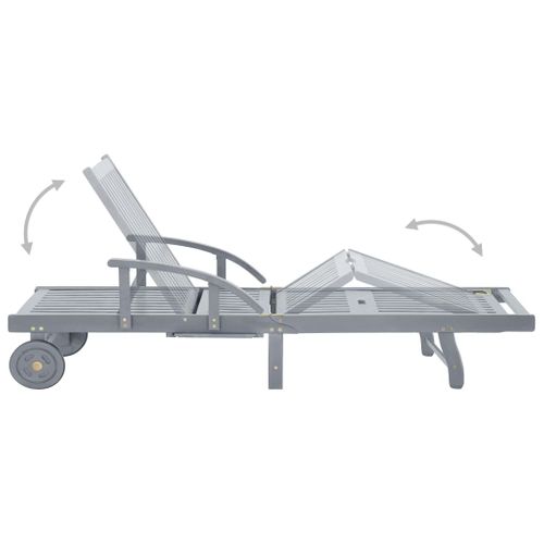 Transat Chaise Longue Bain De Soleil Lit De Jardin Terrasse Meuble D'extérieur 200 Cm