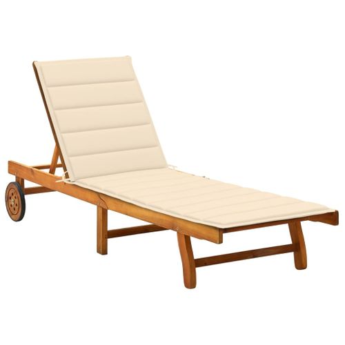 Transat Chaise Longue Bain De Soleil Lit De Jardin Terrasse Meuble D'extérieur Avec Coussin