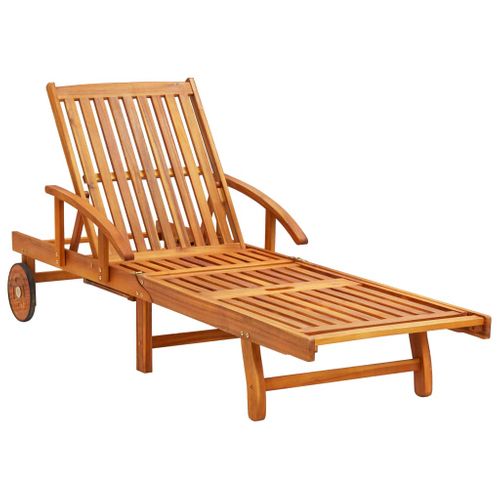 Transat Chaise Longue Bain De Soleil Lit De Jardin Terrasse Meuble D'extérieur Avec Coussin